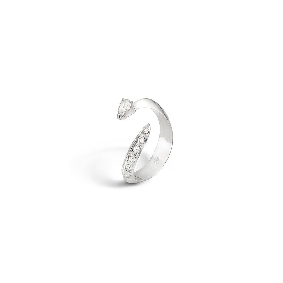 Anello 'Solis' due elementi con goccia e pavè SOLIS | AN2 GC E PVAU18B CT.0,17 + 0,30